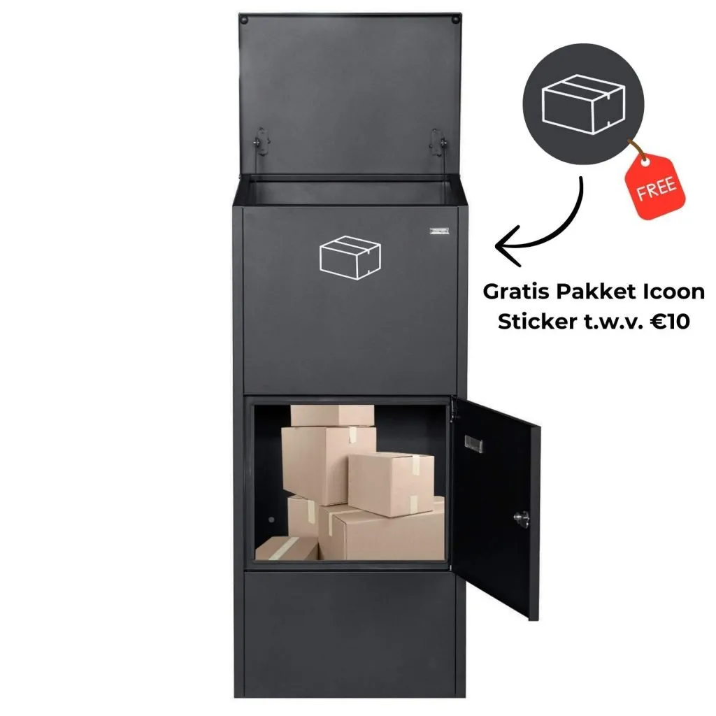 pakketbrievenbus met sticker