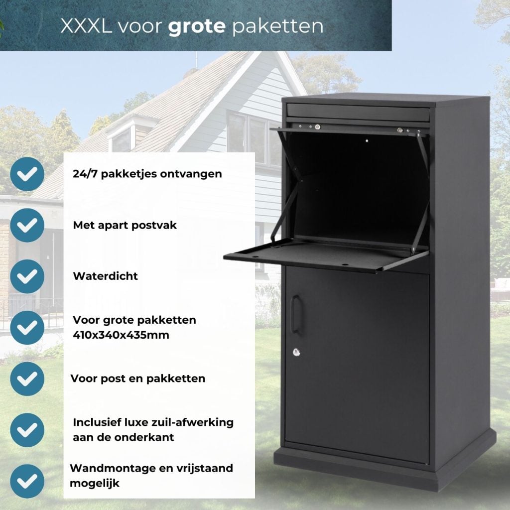 Mega Pakketbrievenbus – XXXL PakketPanda Multibox Zwart