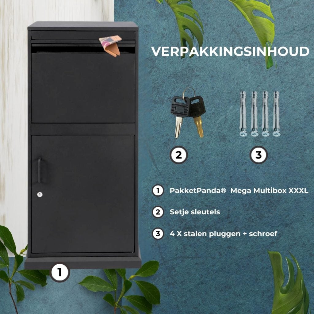 Mega Pakketbrievenbus – XXXL PakketPanda Multibox Zwart