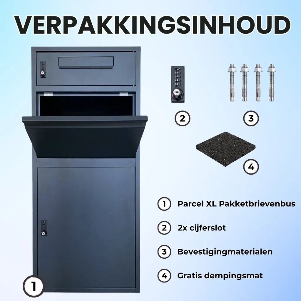 Postvak Gescheiden - Pakketbrievenbus - ParcelXL® DuoBox - Antraciet